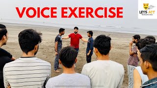 Voice Exercise with Students of @LetsAct1  | Acting Class at Beach by Vinay Shakya