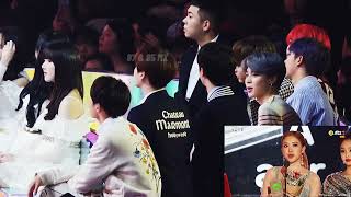 BTS REACTION TO ROSÉ SPEECH/MMA 2018 (NEW ANGLE)