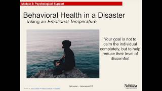 PFA Mod 2: Disaster Behavioral Health in a Disaster