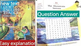 L-11 The mountain stream|| Question Answer || Class -7#gemsenglishreader