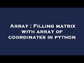 Array : Filling matrix with array of coordinates in python