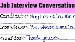 Job Interview Conversation In English || Job Interview Questions And Answers |