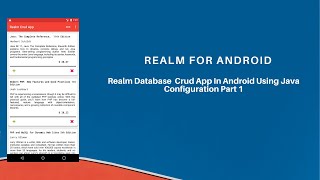 Realm Database Crud App In Android Dependencies Configuration Part 1