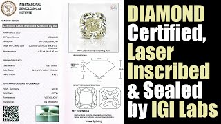 0.67Ct IGI Certified Natural Loose Diamond|Fancy Very Light Yellow Cushion Solitaire Gemstone