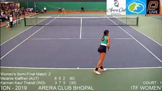 Karman Kaur Thandi vs Melanie Klaffner - ITF $25K Bhopal Semfinals Highlights