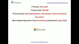 [Aug, 2022] Practicedump MB-800 PDF Dumps and MB-800 Exam Questions (13-28)