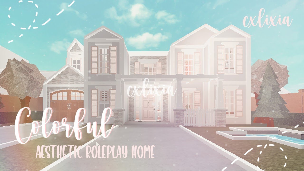 ROBLOX | Bloxburg: Aesthetic Colorful Blush Family Roleplay House ...