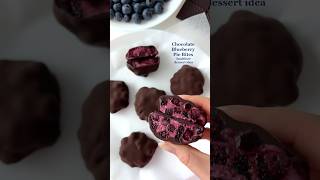 Healthier Dessert Idea: Chocolate Blueberry Pie Bites😍 #easyrecipes #healthydessert