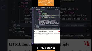 HTML Tutorial - Lesson 71: HTML Input Attributes - multiple Part 7 #html #htmltutorial #css #js