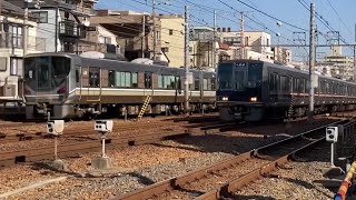 JR摂津本山駅　次々電車が発着・高速通過！　新快速、普通、特急はまかぜ・スーパーはくと等