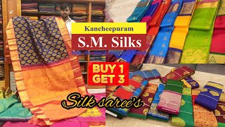 Bangalore S.M silks wedding silk saree collection | BUY 1 GET 3 free offer saree's| Bangalore