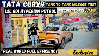 Tata Curvv 1.2 GDI Hyperion Fuel Efficiency Test | tank to tank mileage revealed | Curvv Petrol MT