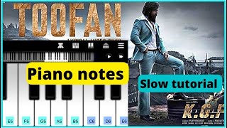 Toofan song kgf 2 slow piano tutorial with tabs | kgf 2 toofan song piano notes | Toofan piano |Kgf2