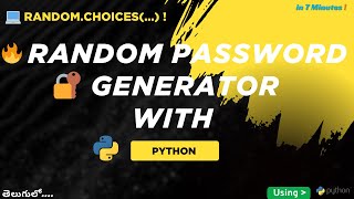 random password generator | password genrator using python