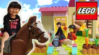 レゴジュニア・ポニーハウスセットで遊んだよ【かなちゃん4歳❀なみちゃん0歳9か月】LEGO Juniors  Pony Farm