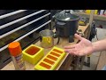 pouring wax into molds