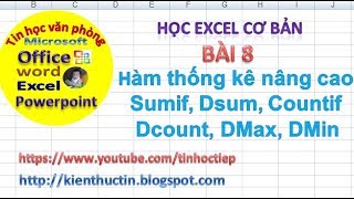 Học Excel - Bài 8: Các hàm thống kê có điều kiện trong excel | Hàm thống kê nâng cao