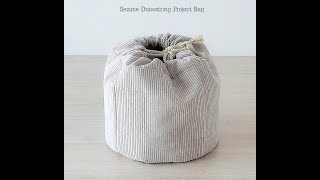 How to sew a round bottom drawstring bag / knitting bag / project bag / fabric basket