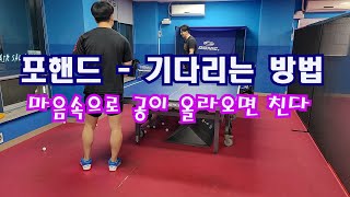 포핸드 - 기다리는 방법 공이 올라오면 친다