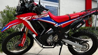 Used 2021 Honda CRF300 rally adventure bike with ton of accessories