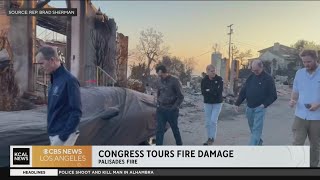 Members of Congress tour fire damage in Pacific Palisades