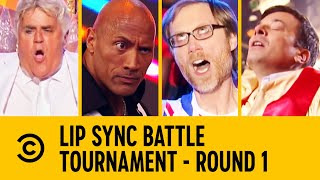The Rock VS Jimmy Fallon VS Stephen Merchant VS Jay Leno | Lip Sync Battle Tournament