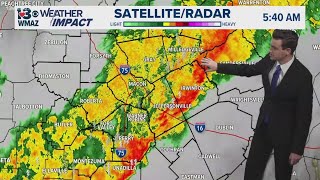 Line of heavy rain and some storms rolling through early this morning (Local Weather Update 2/13/25