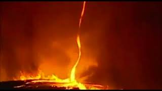 Rare fire tornado in Portugal , fire devil recorded during a wildfire in Portugal