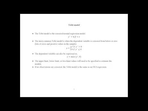 Econometrics - Limited Dependent Variable Models Econometrics - Limited Dependent Variable Models