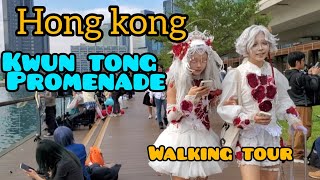 ❣️Hongkong, Walking tour around the sea side | 4k | kwuntong Promenade