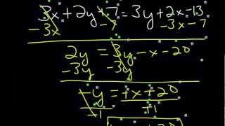 Pre-Algebra Tutorial - Part 25 - Isolation with Two Variables