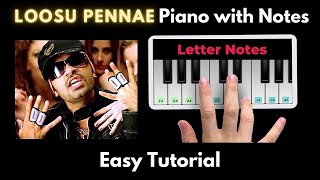 Loosu Pennae Piano Tutorial with Notes | Vallavan | Yuvan | Perfect Piano | 2021