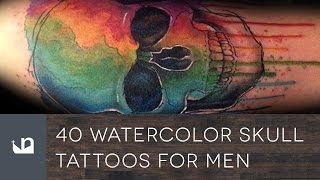 40 Watercolor Skull Tattoos For Men