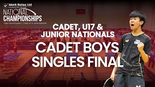 Cadet Boys' Singles Final | Mark Bates Ltd Cadet, U17 \u0026 Junior National Championships 2024