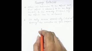 Object Oriented Concepts: Garbage Collection (Module 3)