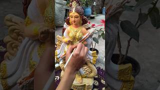 আবারো একটি সরস্বতী মাকে  সাজালাম🥰|(part_2)Old saraswati murti painting|#crafty_diy#art#viralshorts