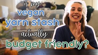 Yarn Stash Tour (Vegan) 🧶 & Total Cost Of My Yarn Stash!