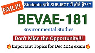 BEVAE 181 Important Questions December 2024 | IGNOU BEVAE 181  December 2024 Important Questions