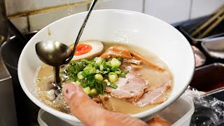 【堺市 地元の人気店】黒とんこつとチャンジャ丼「とんりゅうラーメン 堺石津本店」Japanese Food - Tonkotsu Ramen Cooking in Sakai City ASMR