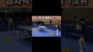 탁구세계랭킹 1위 판젠동 2위 마롱  포핸드 드라이브#tabletennis #shorts