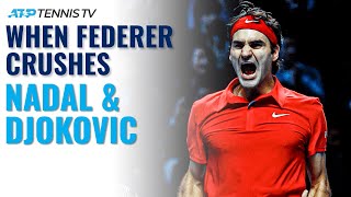 Four Times Federer Crushed Nadal & Djokovic 😳