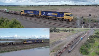 5MP2 Pacific National Steel Train Crosses 7922V SCT Container Train (1/9/2022) - PoathTV Railways