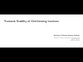 Behrooz Bahrani: Transient Stability of Grid-forming Inverters