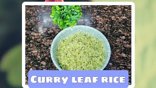 Curry leaf rice (ಕರಿಬೇವಿನ ಅನ್ನ) (Green rice)                            #cooking #food #youtube