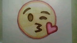 How to Draw the Blowing A Kiss Face Emoji Kissing Tutorial Easy Step By Step Easy For Beginners