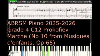 ABRSM Piano 2025 2026 Grade 4 C12 Prokofiev Marche No 10 from Musiques d’enfants, Op 65