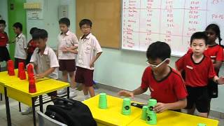 Cup Stacking Relay Practice - Fengshan Primary School