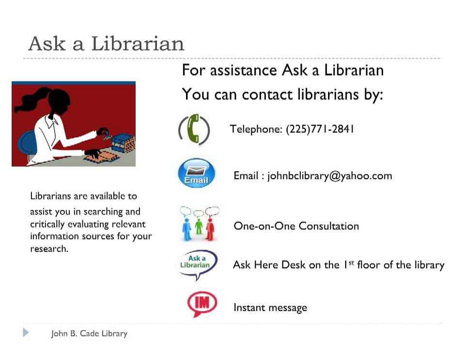 Ask A Librarian - YouTube