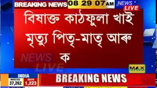 লকডাউনৰ মাজতে চৰাইদেউৰ সাপেখাতীত অঘটন। বিষাক্ত কাঠফুলা খাই পিতৃ-মাতৃ আৰু কন্যাৰ মৃত্যু।