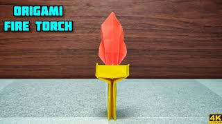 Origami Fire Torch | Origami Olympic Torch | Origami tutorial | Paper craft